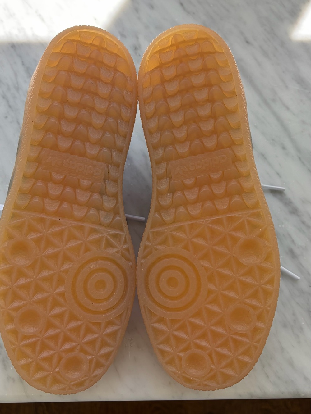Adidas SambaWhite & Blue Leather Suede Sneakers with Gum Sole - Picture 2 of 4